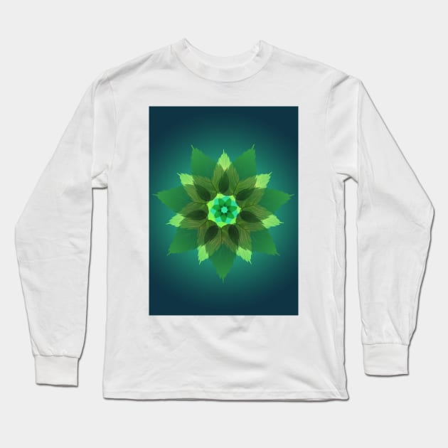 Green Flower Long Sleeve T-Shirt by Shop Ovov